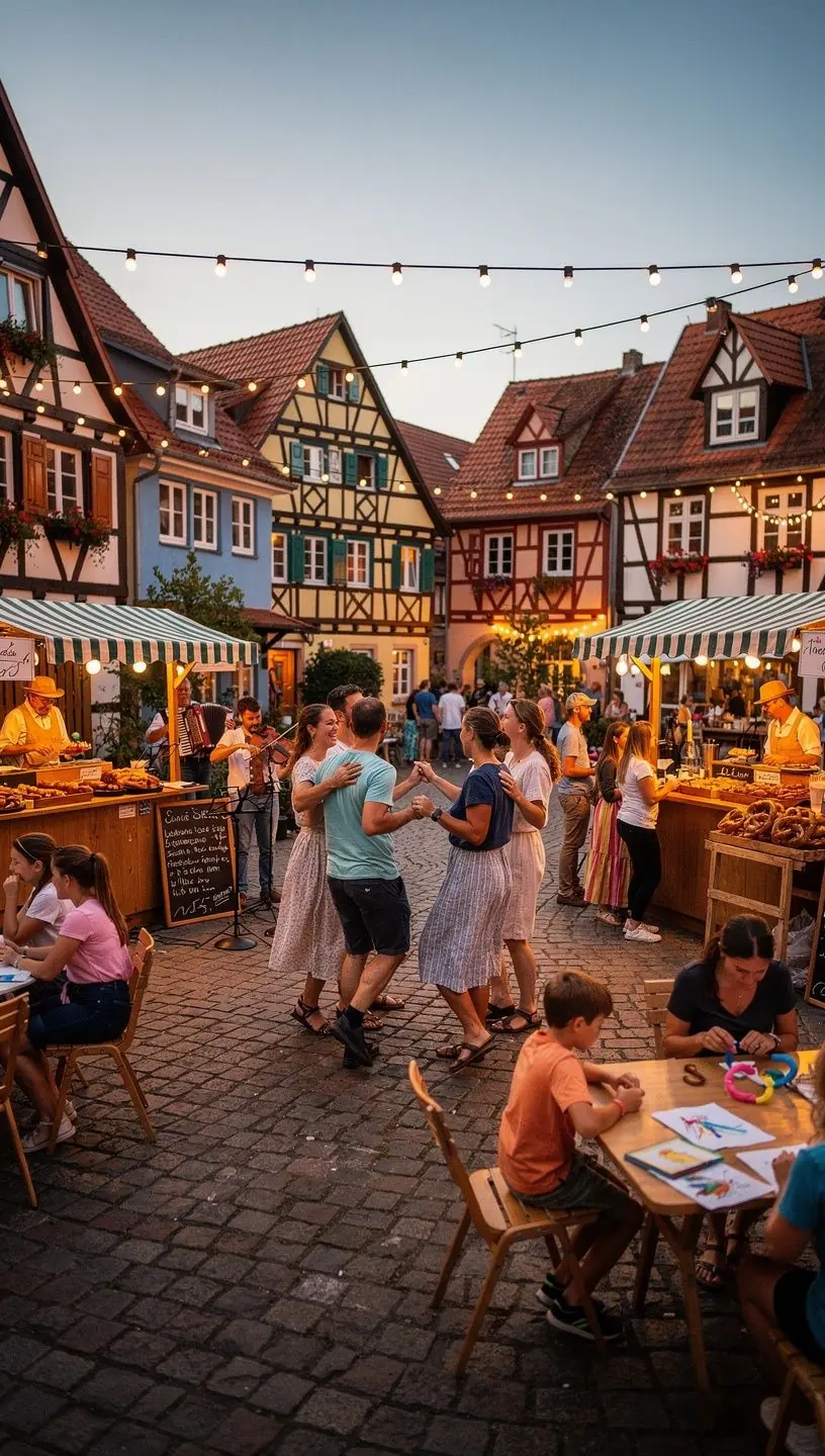 Reisender informiert sich an Infostand über günstige Kultur- und Freizeitaktivitäten in Deutschland